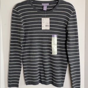 Laura Scott Woman Black white Rib Sweater size M
